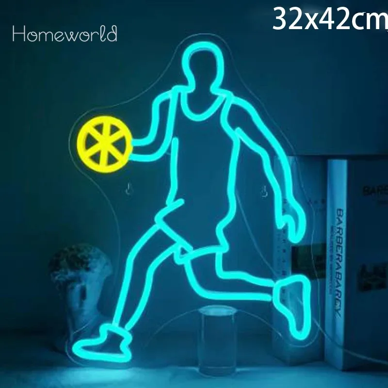 كرة السلة النيون علامات أضواء LED غرفة نوم الديكور للرجل غرف كرة القدم نادي بار جدار ديكور هدية لمحبي كرة السلة في سن المراهقة #2