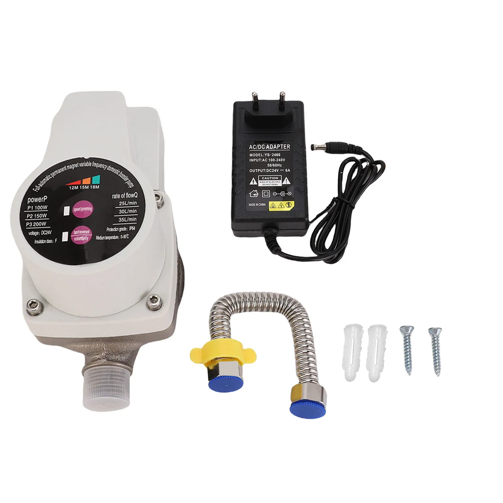Water Pressure Booster Pump Automatic Quiet 3 Speeds Brushless Motor Water Pump for Faucets Toilets Boilers Showers