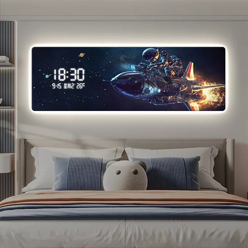 *Kawaii Light Nordic Wall Clock Aesthetic Bathroom Living Room Luxury Wall Clock Large Bedroom Horloge Murale Bedroom Decoration