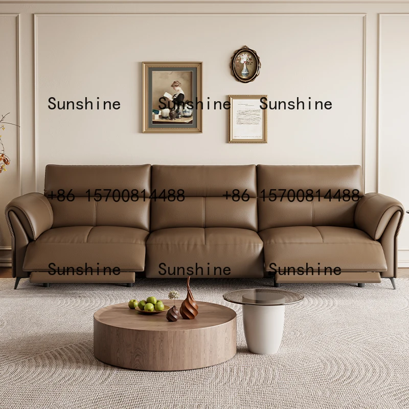 TS.Italian Design Brown Sofas Electric Reclining Luxury Armchair Salon Sofas Puffs Double Lounges Divano 2 Posti Home Furniture