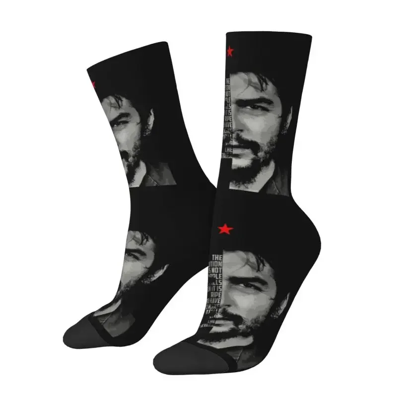 Funny Cuban Hero Che Guevara Socks Women Men Male Breathable 3D Print Revolution Cuba Socialism Freedom Football Sports Socks