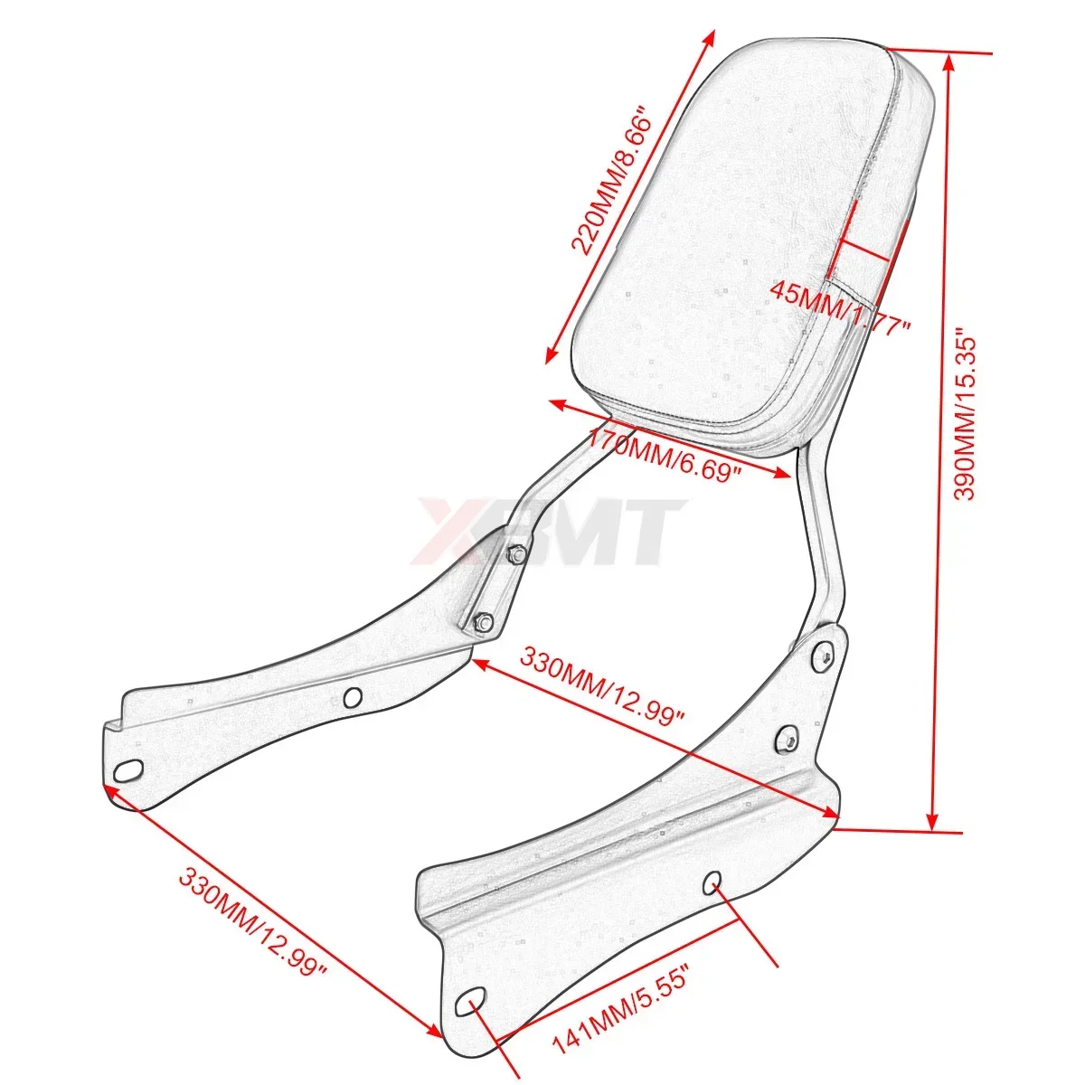 Motorcycle Backrest Sissy Bar Luggage Rack For Honda Shadow Spirit 750 VT750 VT750DC 2001 2002 2003 2004 2005 2006 2007 2008