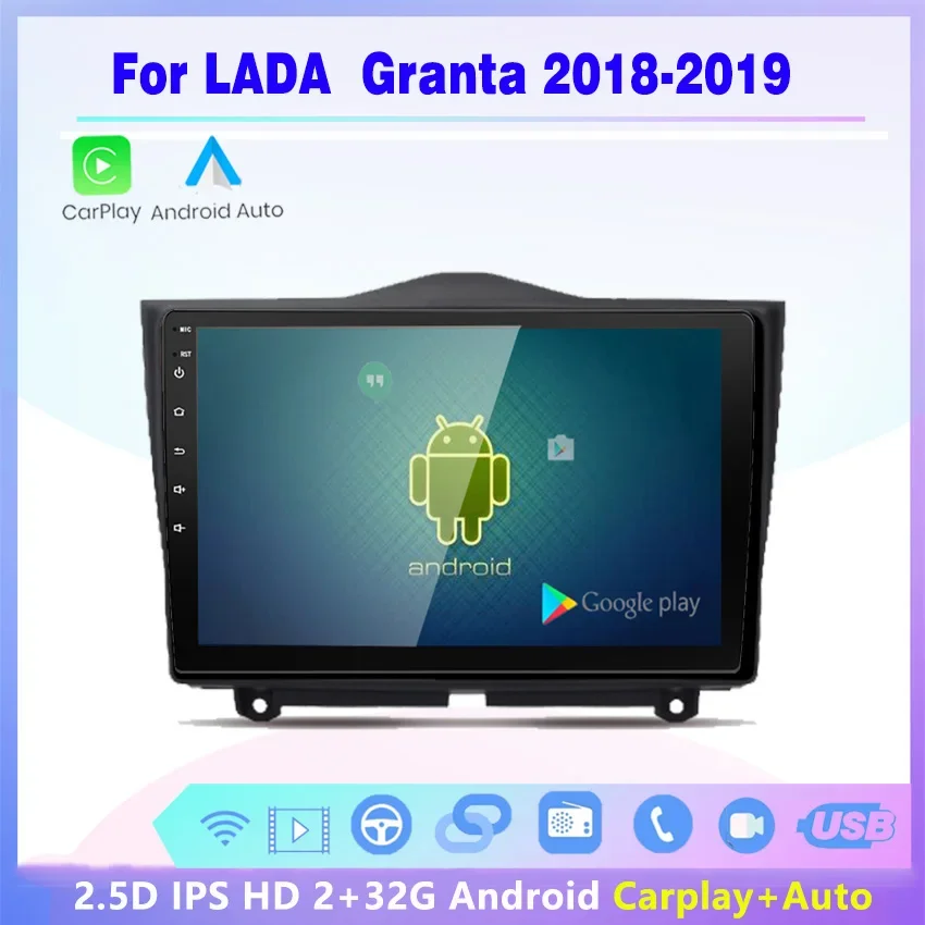 

Carplay Car Radio Android Auto Multimedia Player Touch Screen Stereo BT GPS Navigatore 2Din For LADA BA3 Granta Cross 2018 2019