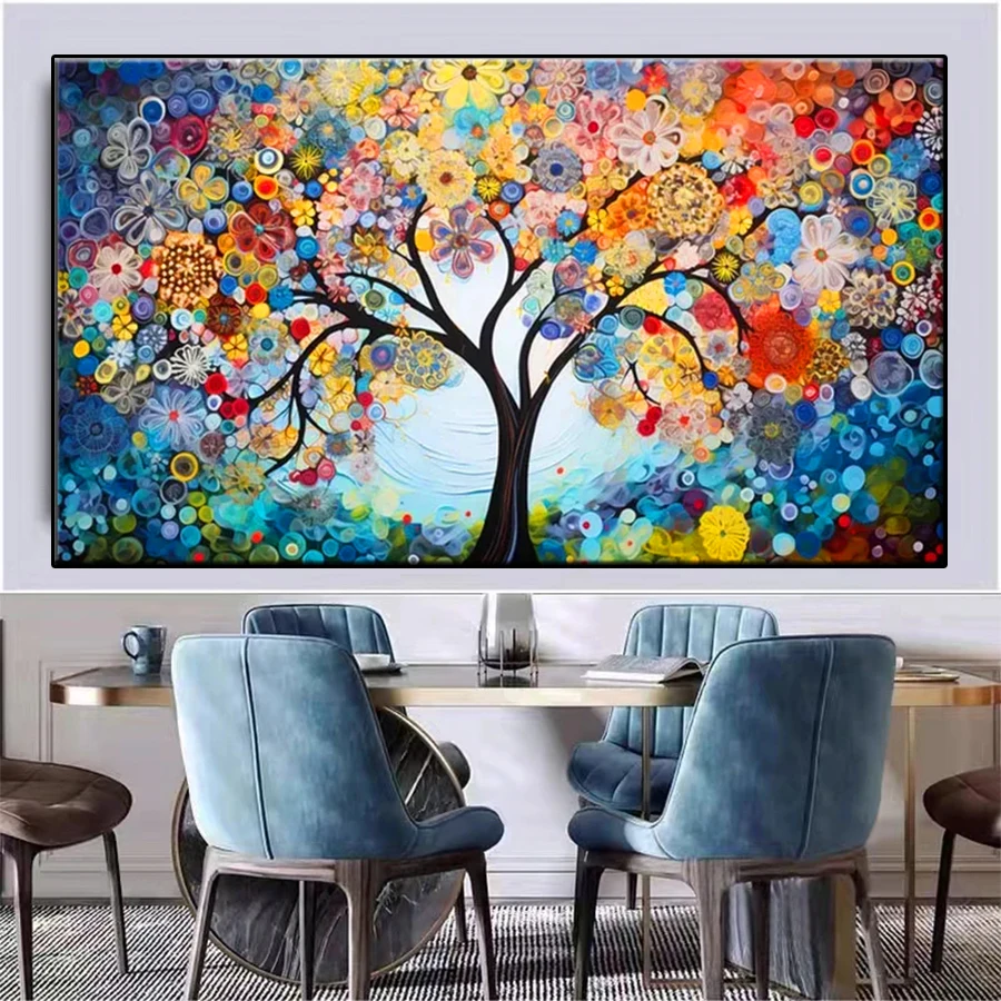 5D DIY Diamond Embroidery Picture Colorful Abstract Art Flower and Tree Landscape Diamond Painting Cross Stitch Mosaic Wall Art