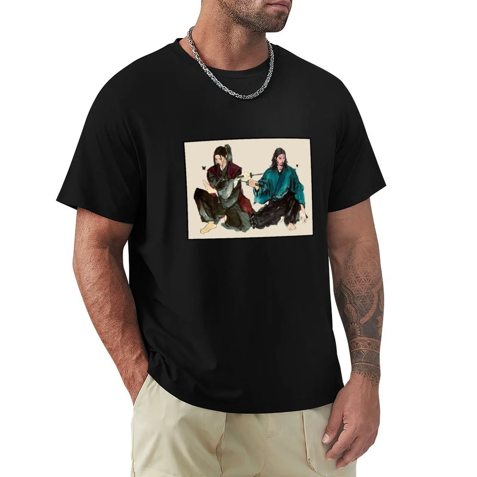 Inoue Takehiko Vagabond Manga Musashi Miyamoto vs Sasaki Kojiro T-Shirt Quick Dry Fishing T-Shirt