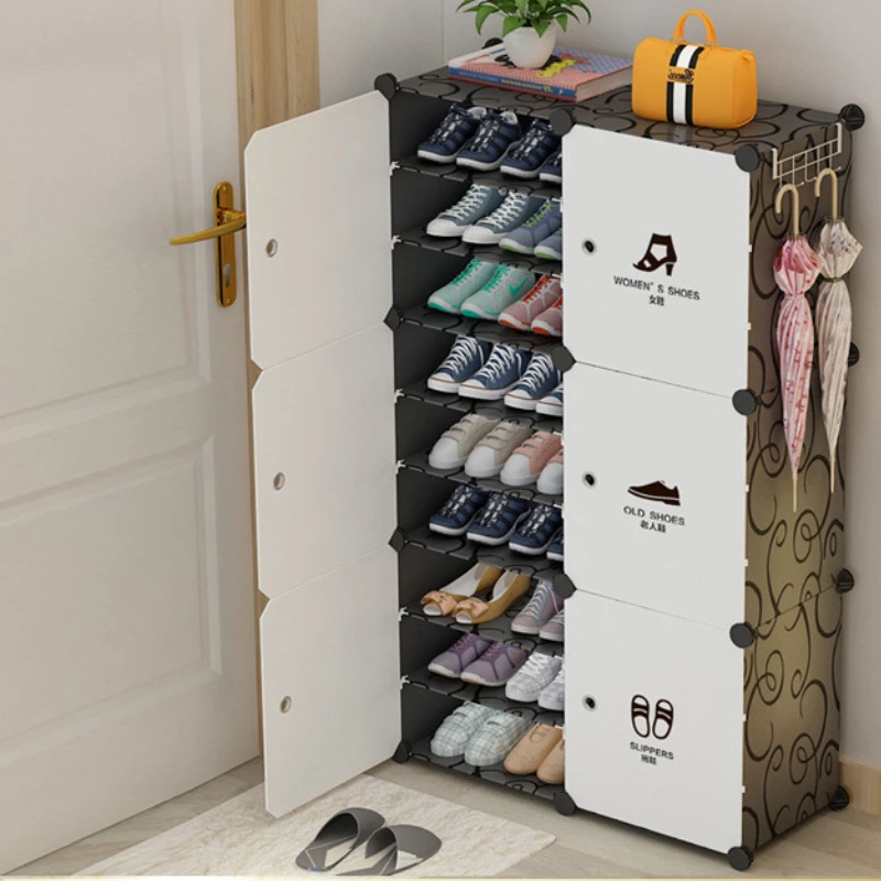 2023New Dust Prevention with Door Shoe Cabinets Multi-storey Household Shoes Rack Hanger Shelf  Provincial Spac Home Furniture