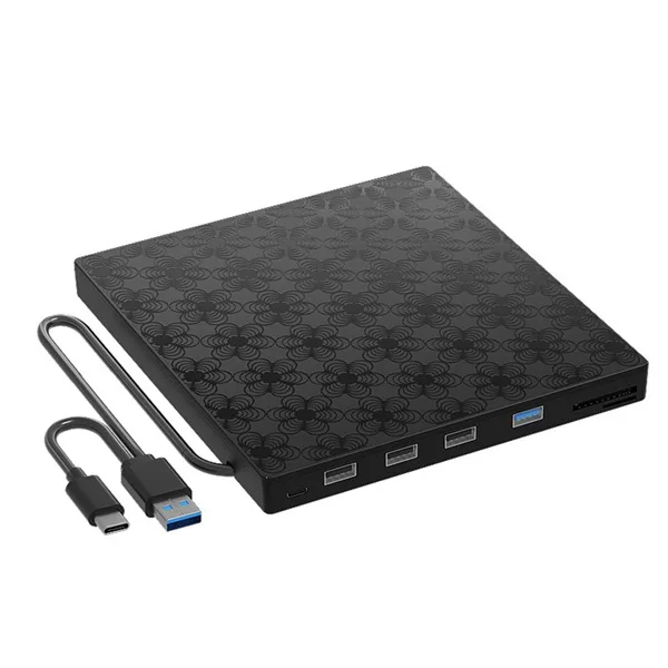 Discount External DVD Drive USB 3.0 Type C USB C Portable DVD Player External CD-RW Drive Burner Reader for Laptops Desktop PC