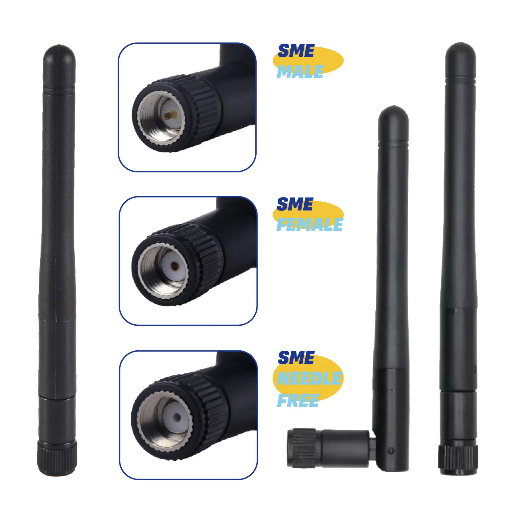 SMA Male Female Needlefree Antenna Replacement Antenna for IP Camera Recorder 2pcs WiFi 2.4GHz 3dBi WiFi Antenna