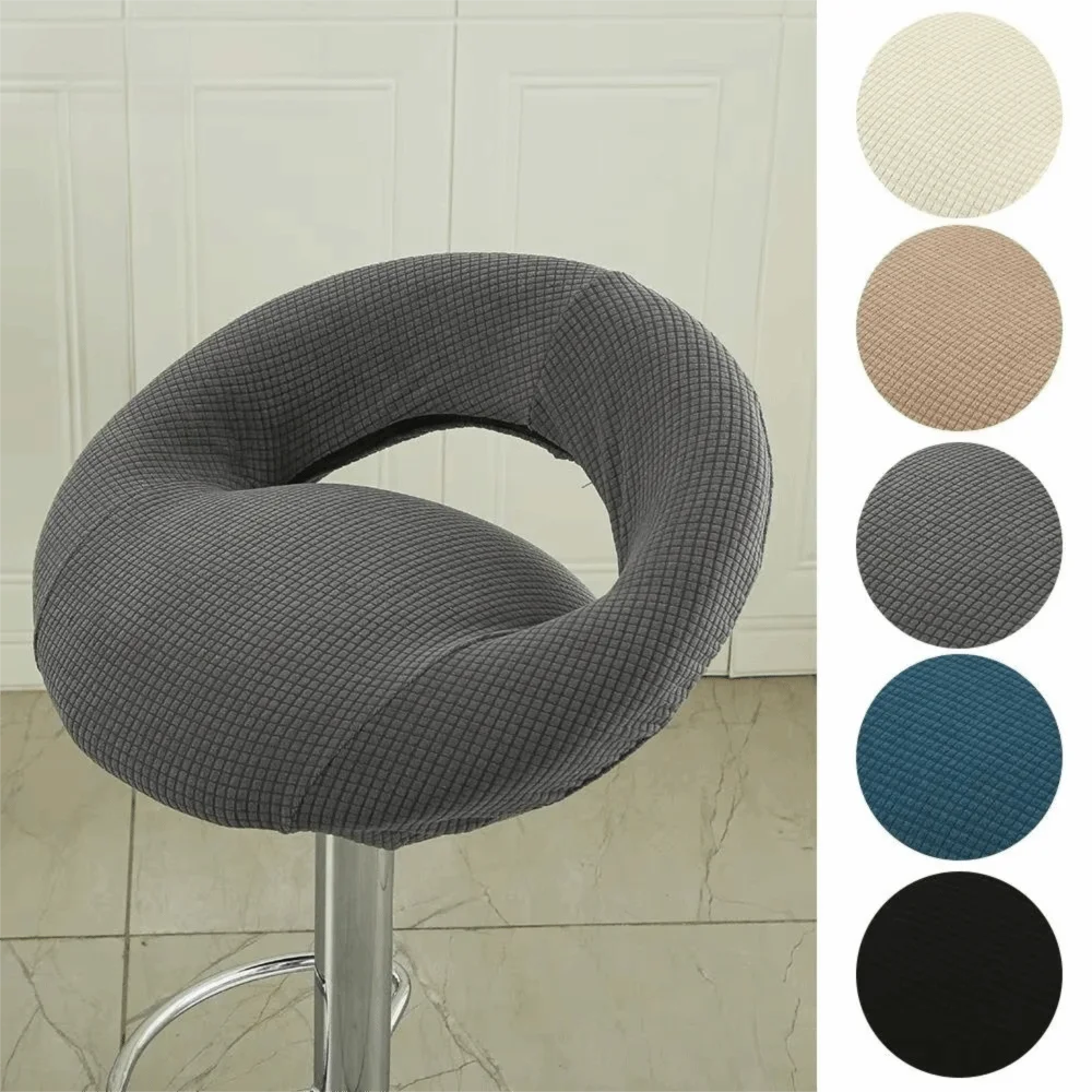 Adjustable Elastic Bar Stool Covers Hollowed-out Design Breathable Bar Counter Stool Cover Slipcovers Style Semi-circular Shape