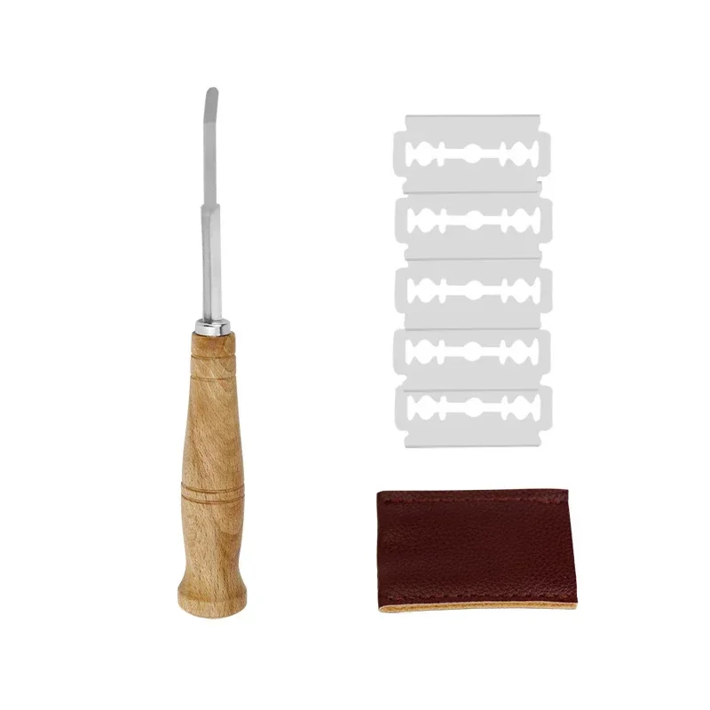 Bread Cutter French Bread Blades Kitchen Gadgets Normal Wood Long Handle Baking Accessory European Style Curved Arch Toast Knife