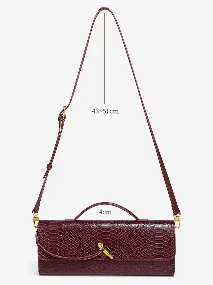 PU Leather Fashion Luxury Top-Handle Bag For Women Evening Handbag Long Purse Crocodile Pattern Crossbody Shoulder Bags