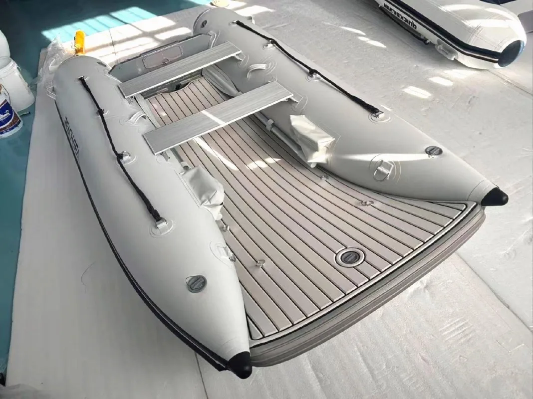 

Reachsea PVC 3 People 3m Light Grey Color Inflatable Catamarans Airmat Floor for Fishing