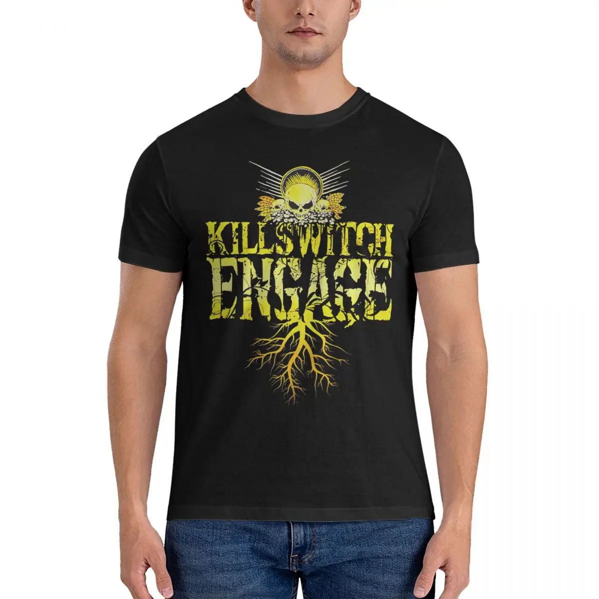 Men's Rock Band T Shirts Killswitch Engage Pure Cotton Clothing Vintage Short Sleeve Round Collar Tee Shirt 4XL 5XL T-Shirt