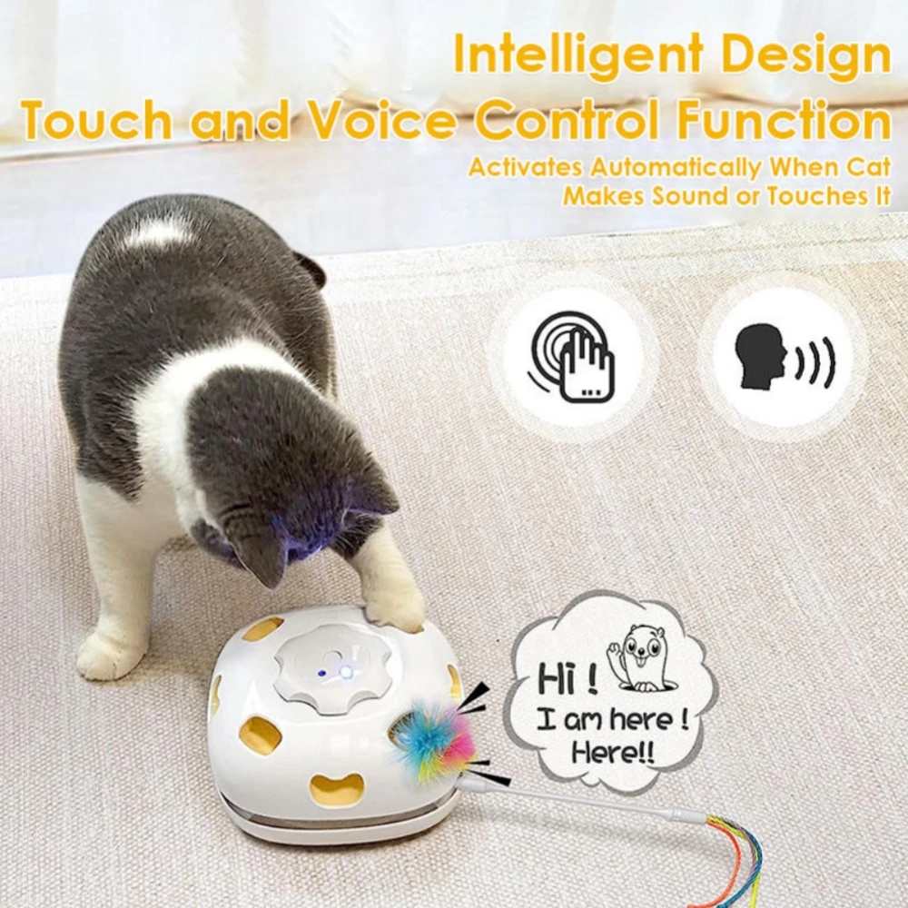 Cat Toys Interactive Smart Pet Turntable Catching Training Toy for Cat Hide and Seek Catch Mice Whack a Mole Kitten Accessories