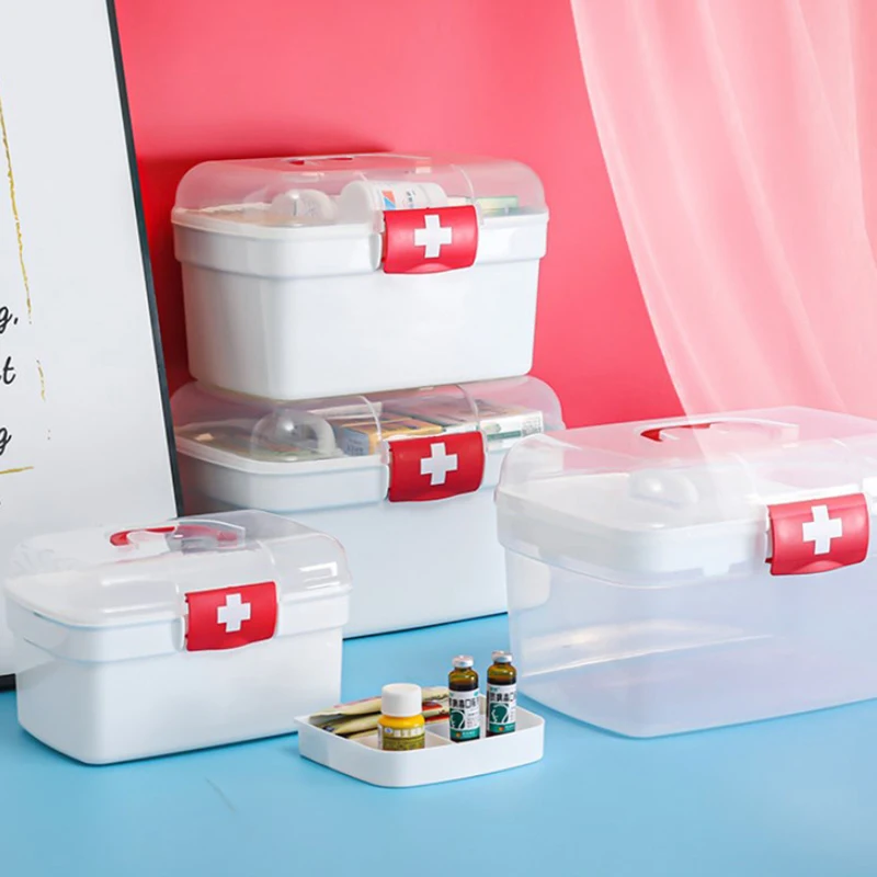 Large Capacity Medicine Organizer Storage Container Family First Aid Chest Portable Emergency Kit Box Pill Case Organizer