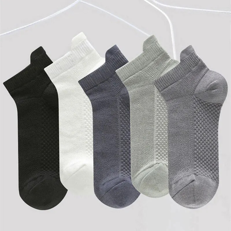 10 Pairs Cool and Breathable Mesh Socks for Men Summer Athletic Short Socks with Ear Tabs and Anti-Blister Design