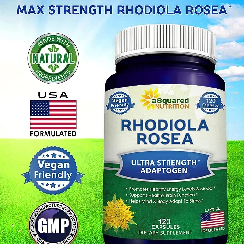 Rhodiola Rosea Capsules - Super Adaptogen - High Strength Rhodiola Rosea Complex Supplement, Mood, Brain, Non-GMO, Gluten-Free