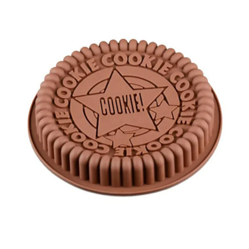 3D Round Chocolate Biscuits Mold Oreo Cookie Silicone Molds Nonstick Pudding Pan Large Mousse Cake Baking Mould