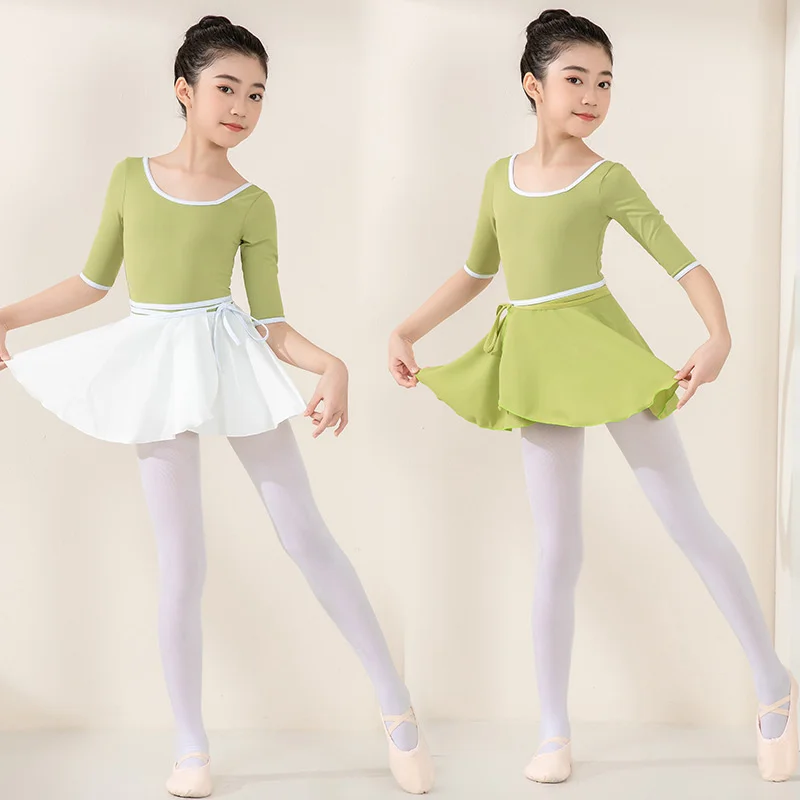 Crianças vestido de dança ballet formação vestido outono manga média bodysuit menina ballet dança chinesa corpo roupas