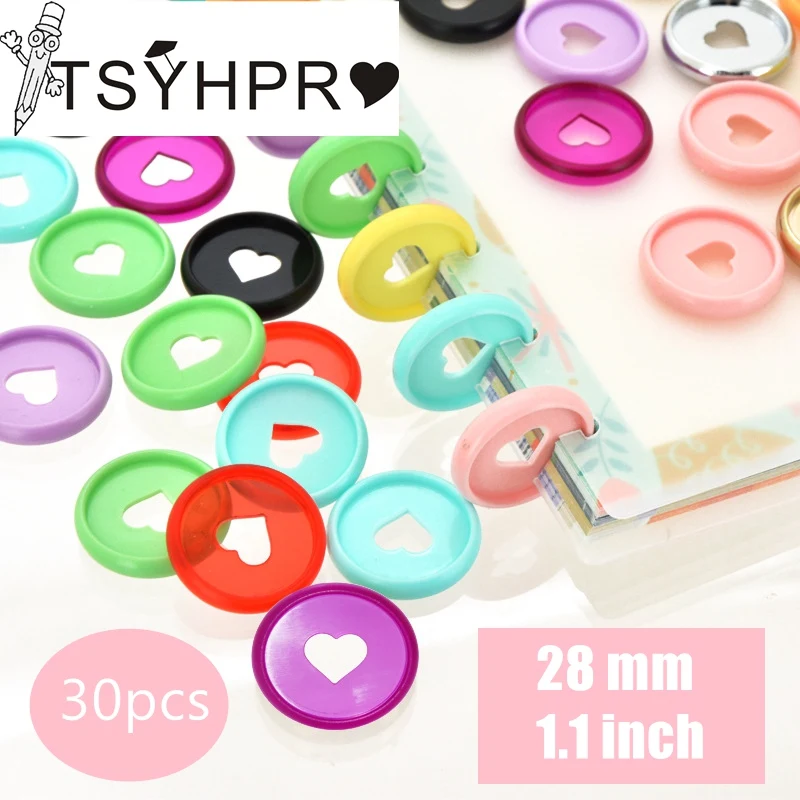 

28mm Expansion Discs 30PCS Multicolor Binding Ring Discs for Notebooks and Planners Bag Package ring binder discbound discs