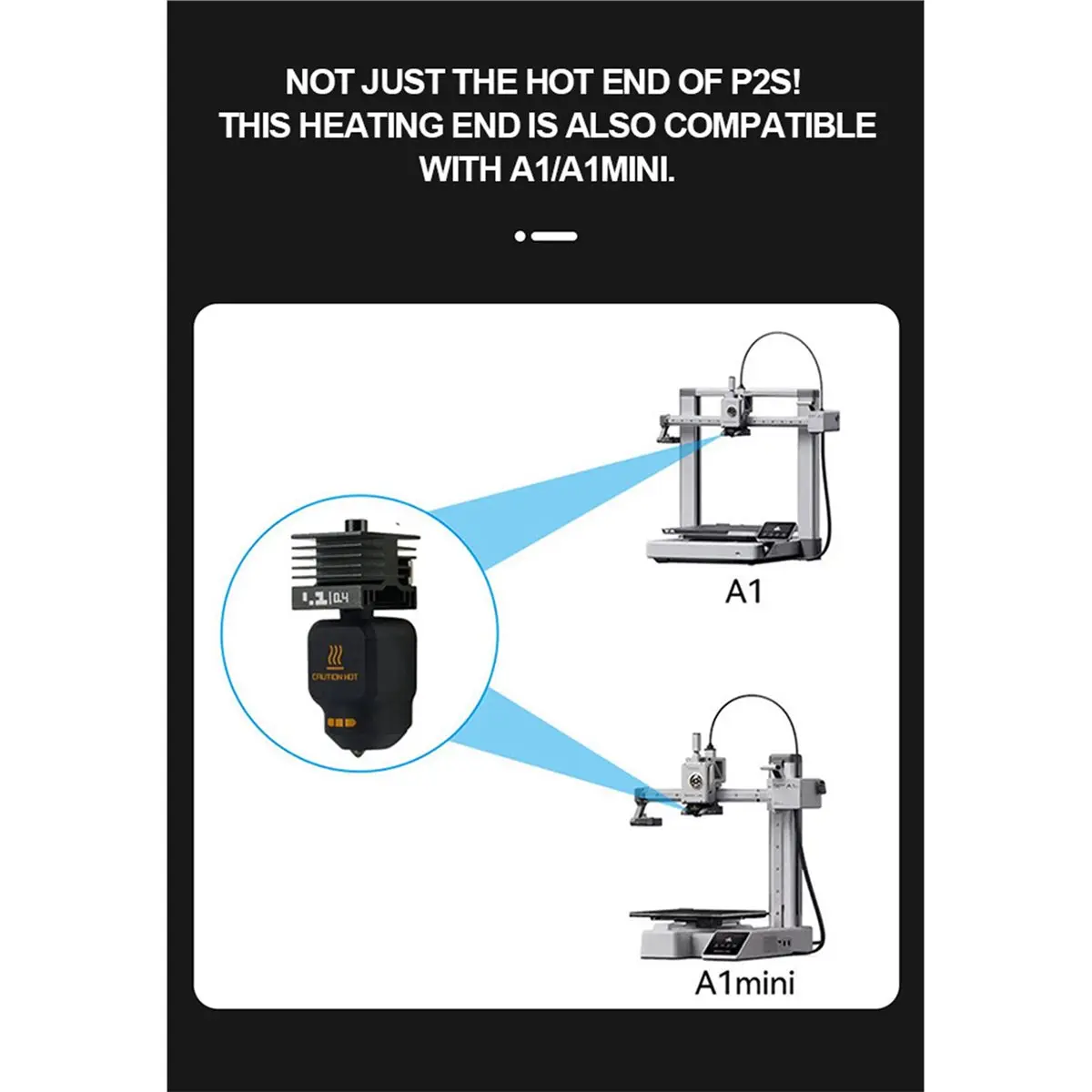For P2S X2D Hotend for P2S X2D Hotend Kit Removable Hardened Steel Nozzle for 3D Printer 0.2mm