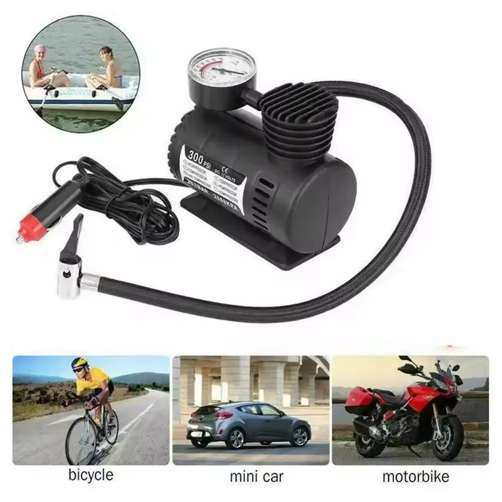 12V Car Electric Air Pump 300psi Air Compressor Tire For Inflator With Digital Pressure Gauge Tire Inflatable Pump Inflator T1J5