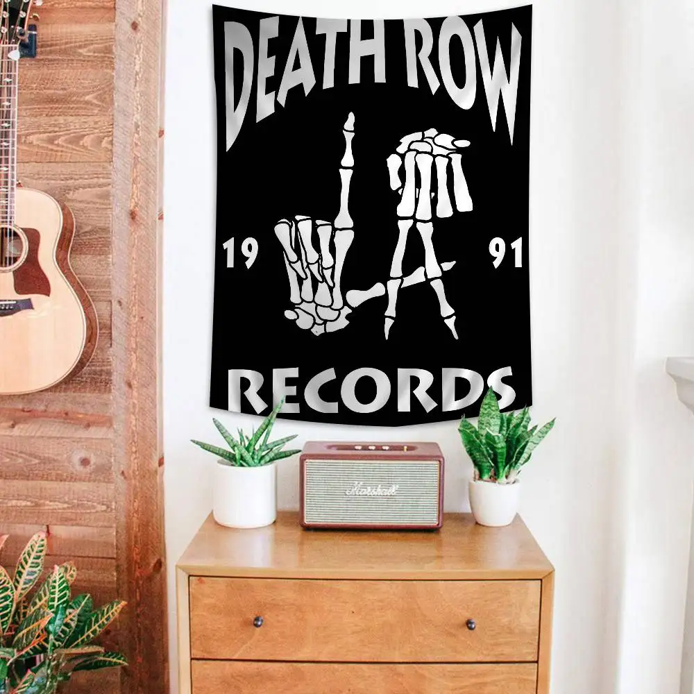 D-Death RowS Records Anime Tapestry Hippie Flower Wall Carpets Dorm Decor Wall Hanging Home Decor