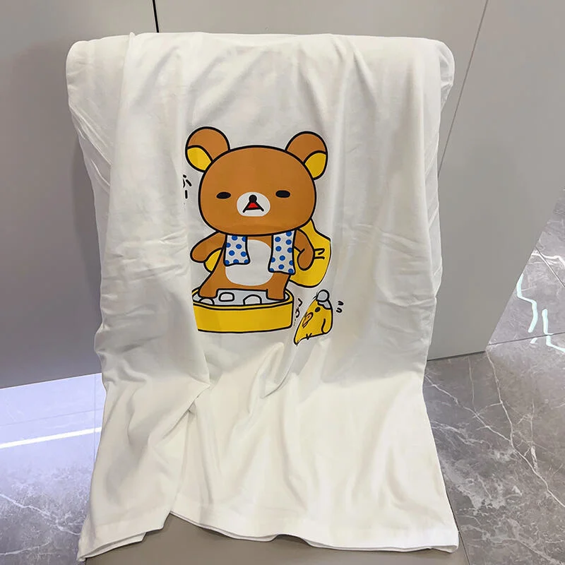 Rilakkuma Pajamas Set Y2K Tops & Tees Girls Pure Cotton Lazy Bear Spring Autumn Women Short Sleeve Long Pants Cute Top Pants New