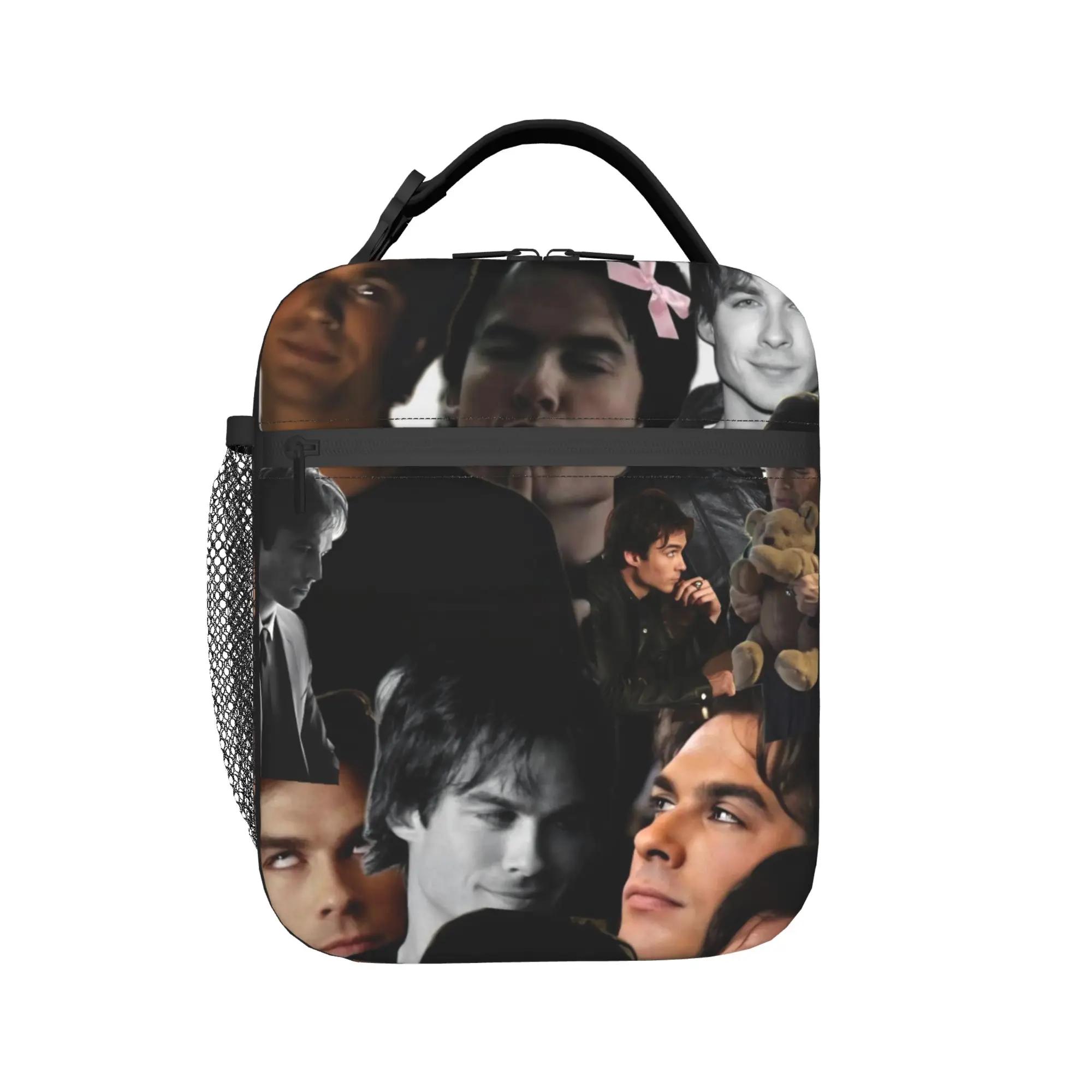 The Vampire Diaries Resuable Movie Lunch Bag Damon Salvatore Lunch Box For Child Thermal Tote Handbags Oxford Cooler Bag