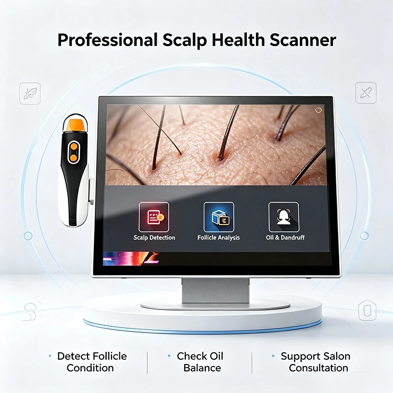 3D Stereo Skin Scalp Analyzer Machine Skin Aging Simulation Customer File Storage Wechat Report Push Salon Diagnostic Device