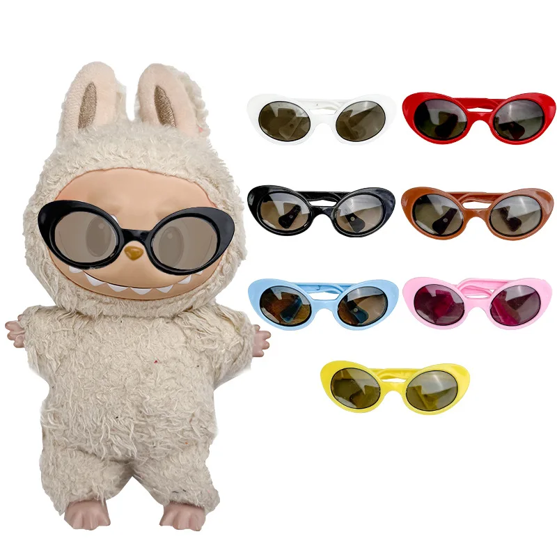

Sunglasses Accessories Labubu 2nd Gen Macaron Party Labubu Sitting Party Doll for Generation 1 and 2 Cute Sunglasses