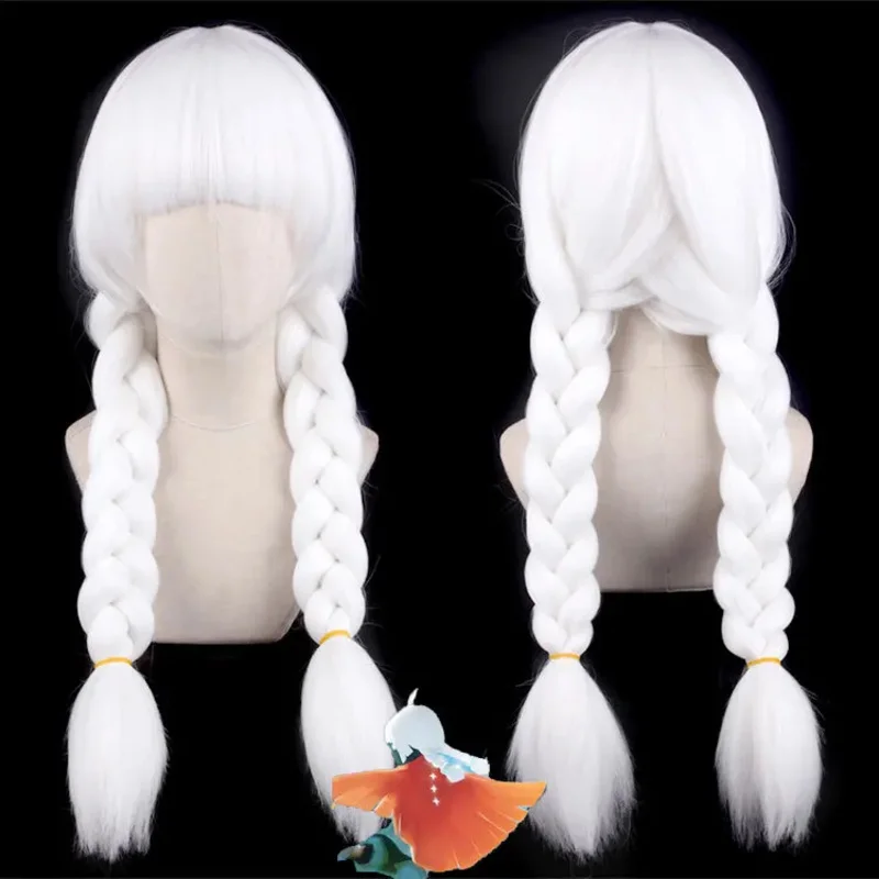 

qq023Sky Awaits White Wig Cosplay Children of Light Daleth Synthetic Hair Heat Resistant Wigs