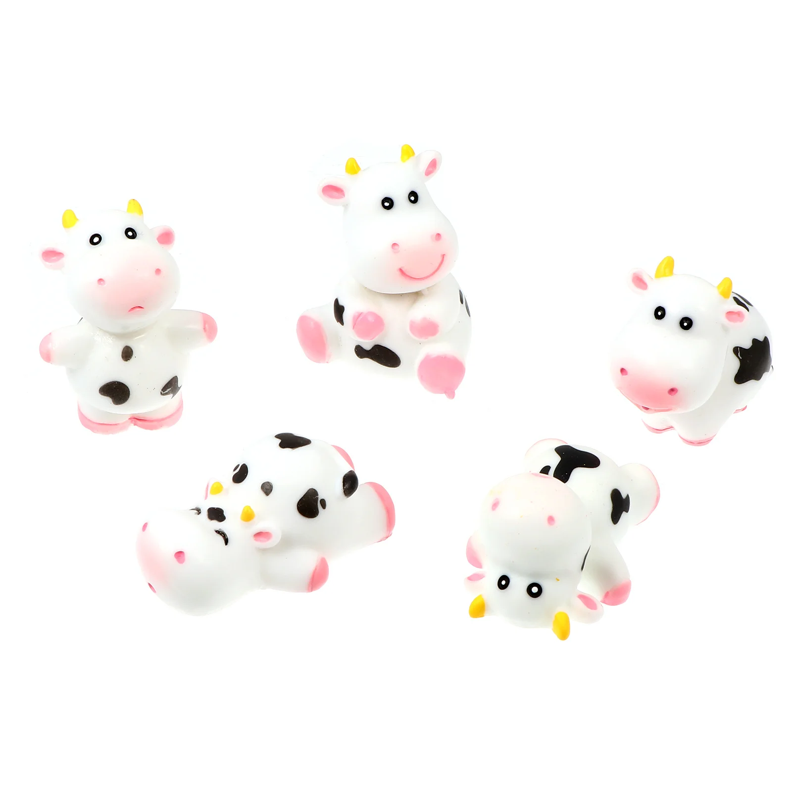 5 قطعة البقرة الصغيرة الراتنج الحلي الكرتون المشهد الصغير الديكور ل حديقة الجنية المنزل وعاء النبات جراب هاتف ديكور #5