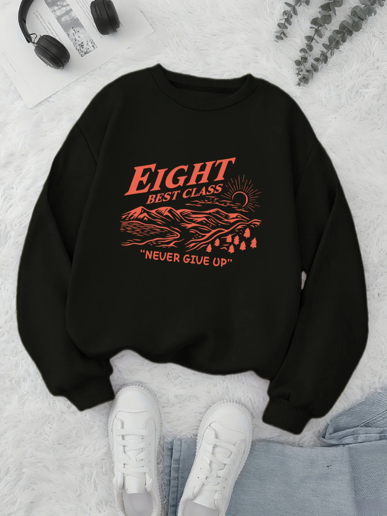 

Mountain Forest Graphic Printing Autumn and Winter Pure Cotton Men's and Women's Sweatshirts Outdoor Sports and Leisure Fashion