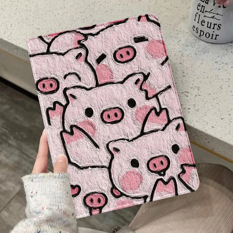 

Смарт-чехол Cute Pink Pig для iPad 10,9 11 4/5/6 IPad 10-го поколения Pro 11 12,9 10,5 дюймов IPad 5-го 6-го 9-го поколения Case 아이패드 케이스