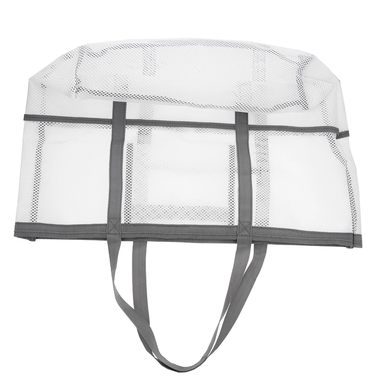 

Beach Tote Bag Hanging Mesh Large Capacity White Travel Small Bags Toy Organizer Lightweight Nylon Storage