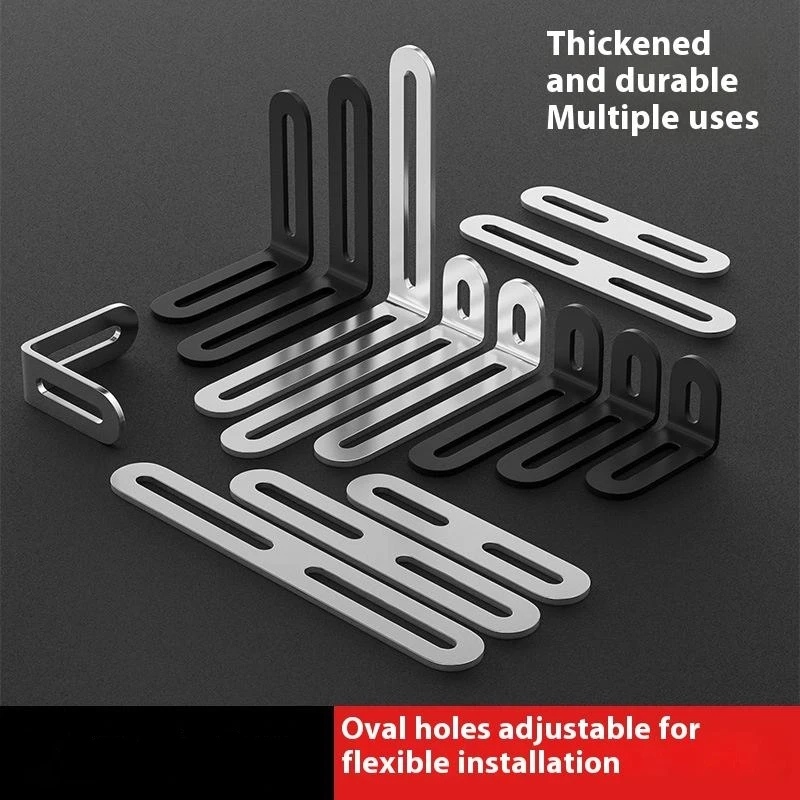 2Pcs Multiple Sizes Suitable For Cabinets Furniture Stainless Steel Adjustable 90 Degree Angle L-Shaped Corner Code