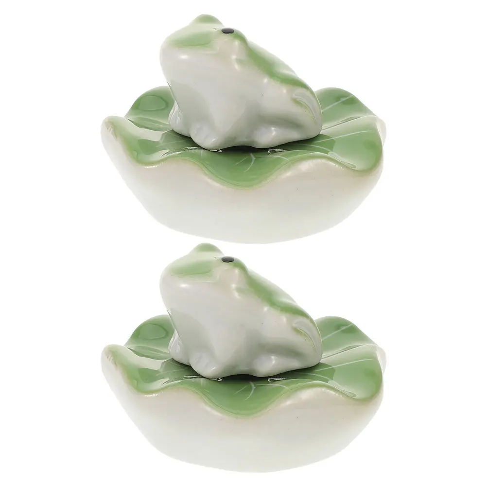 

2 set 2 Sets Ceramic Floating Frog Tea Pets Fish Tank Decor Aquarium Landscape Decoration Porcelain Figurines For Reptile Tank
