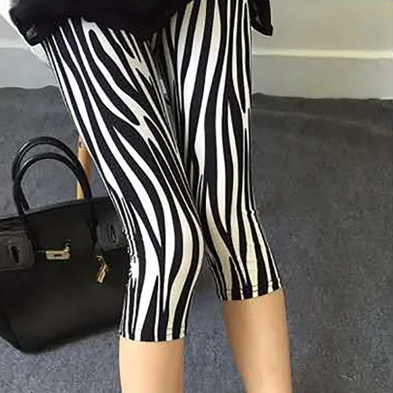 Cropped Legging Women High Waist Fitness Leggings Women Printing Milk Silk Leggings Women Pants SA0011