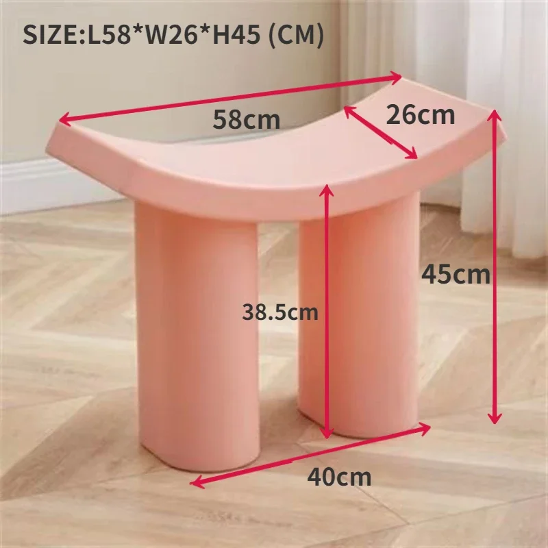 Little Elephant Legs Shape Shoe Changing Stool Household Indoor and Outdoor Plastic Bedroom Low Makeup Bench Dressing Stools ins