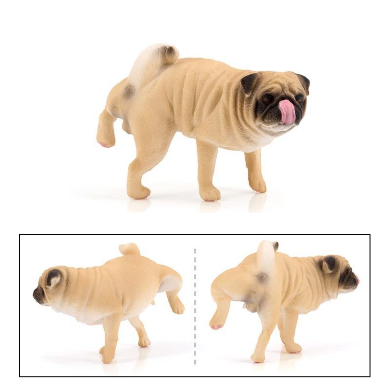 Simulation Pug dog model sleeping Pug dogs urinating shape puppy ornament desktop decoration