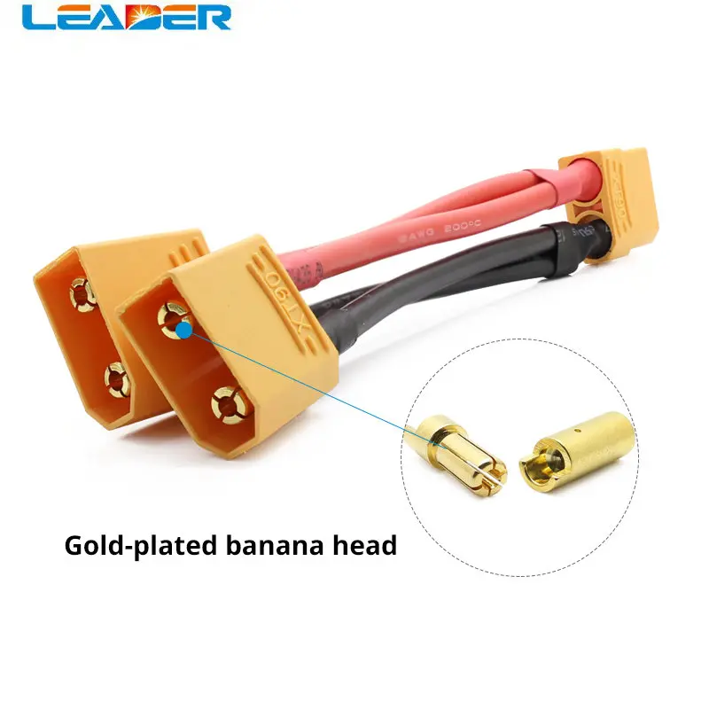 LEADERSOLAR 1/5/10/20Pcs/Lot XT90 Parallel Battery Connectors Adaptor Cable Extension Y Splitter for Parallel Battery Connection