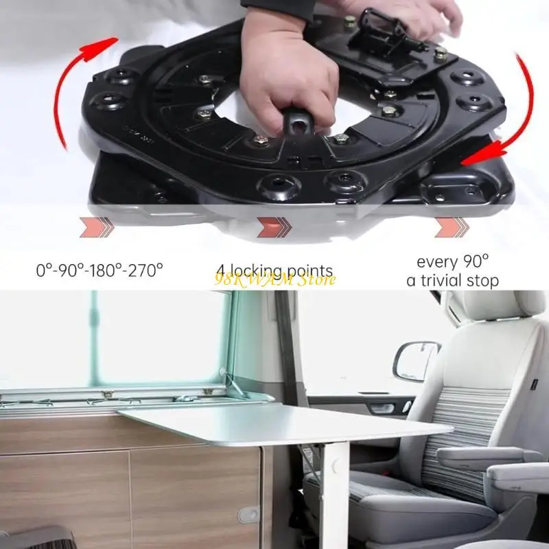 

68UF 360 Degree Rotating Car Base Heavy Duty Steel Plate Vehicle Chair Roates