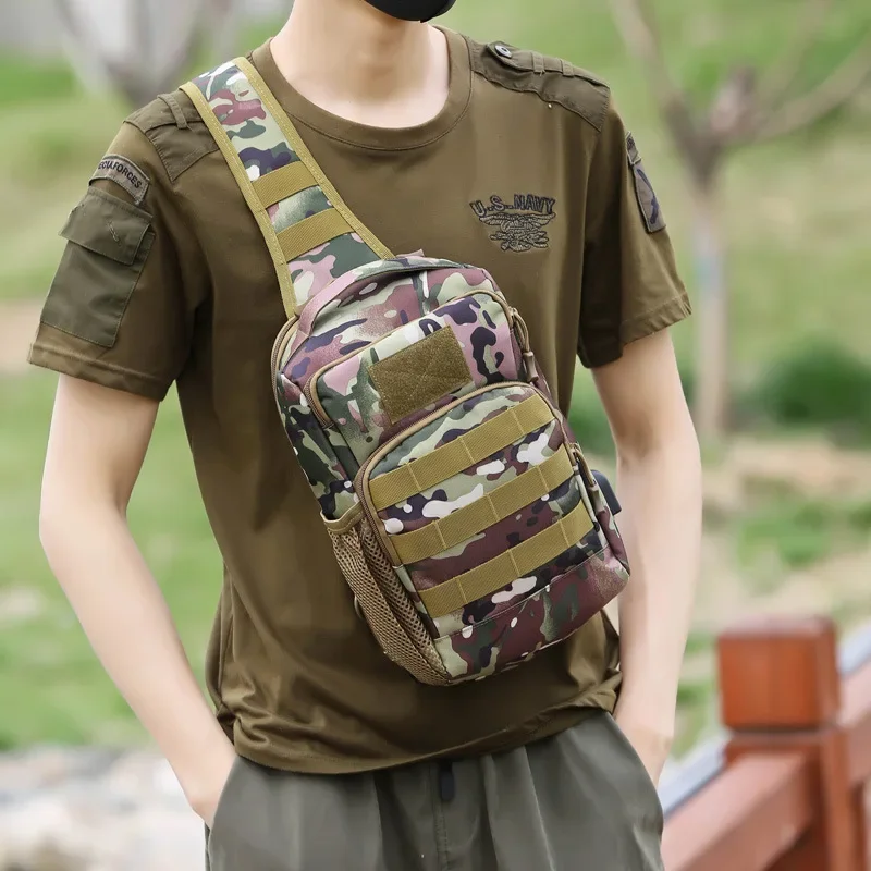 Outdoor Sports  Chest Bag for Men Large Capacity Shoulder Sling Bags Fishing Camouflage Multi-functional Hunting Slingshot Pack