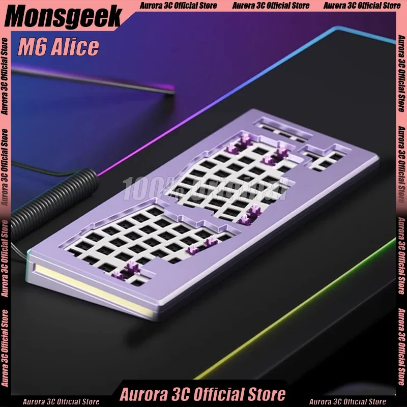 

Monsgeek M6 Alice Mechanical Keyboard Kit Aluminum Alloy Wired Keyboard Kits Gasket Hot-Swap Rgb Customize Gaming Keyboard Kit