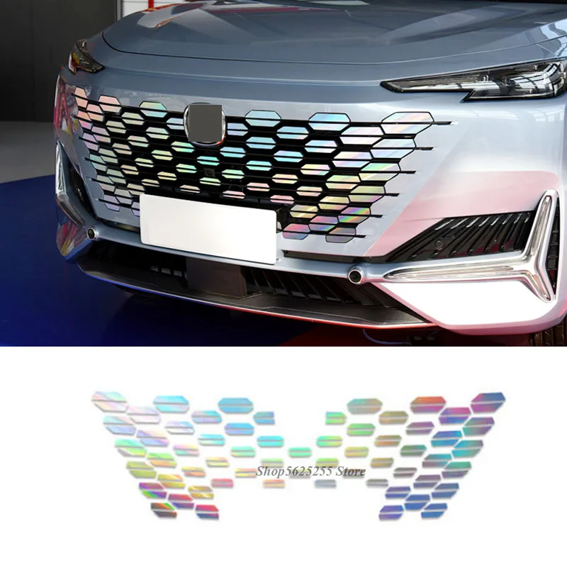 for Changan Uni-k Unik 2021 2022 Accessories Front Grille Trim Garnish Cover Stickers Gypsophila Car Body Color Plastic Strip