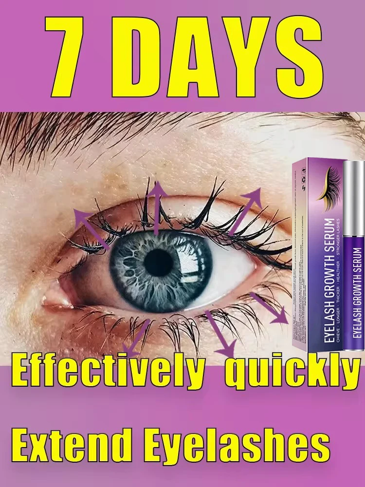 Suero de crecimiento rápido de pestañas, 7 días, potenciador Natural de pestañas, más largas, más gruesas, productos de tratamiento, maquillaje para el cuidado de los ojos