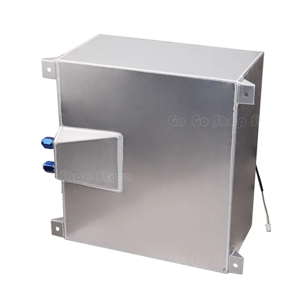 60L Universal Aluminium Mirror Polished Buffer Oil Reservoir Tank Fuel Cell Can Fuel Surge Tank with Sensor Cap Foam Inside
