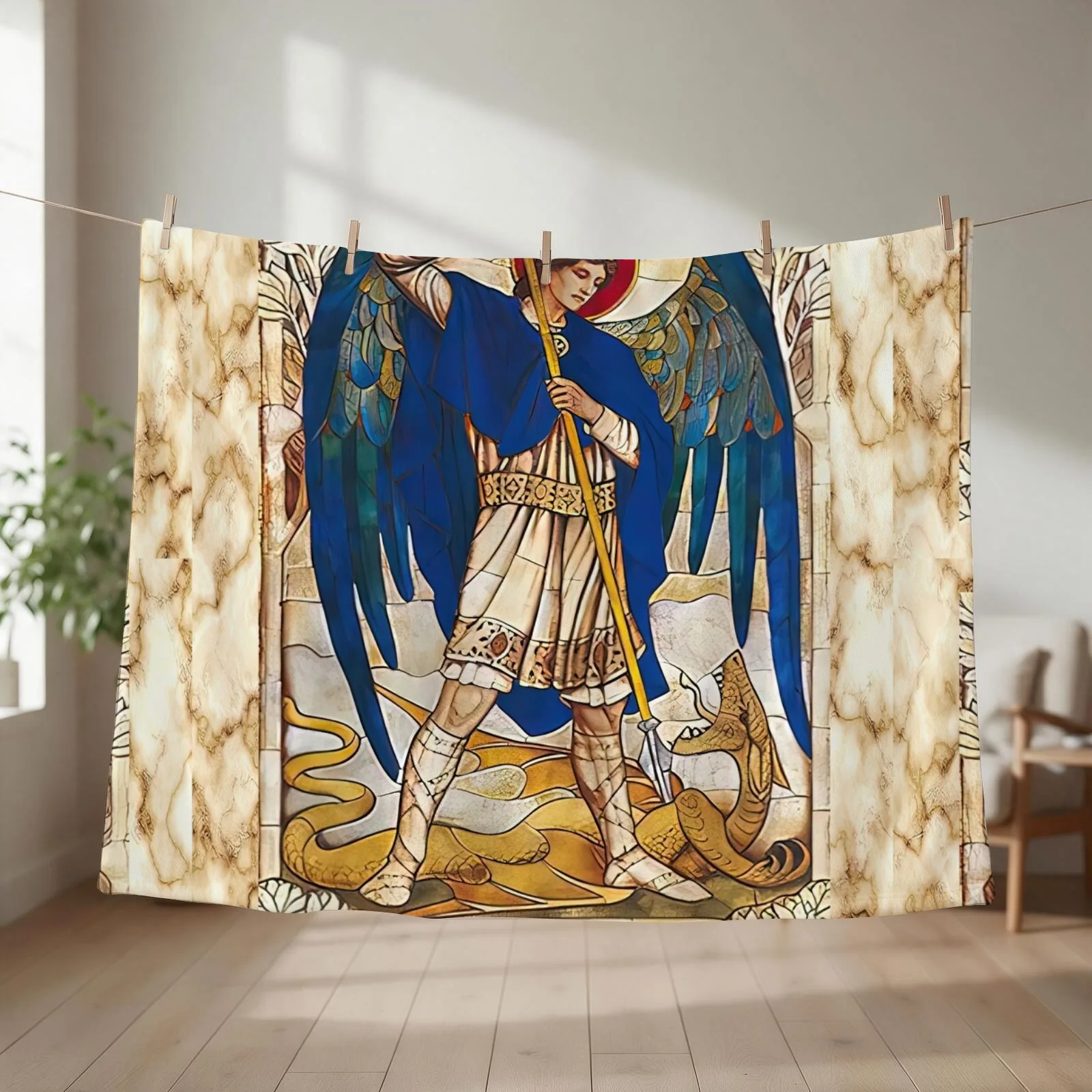 St MIchael the Archangel Angel Saint Throw Blanket Softest manga Decoratives Hair Blankets