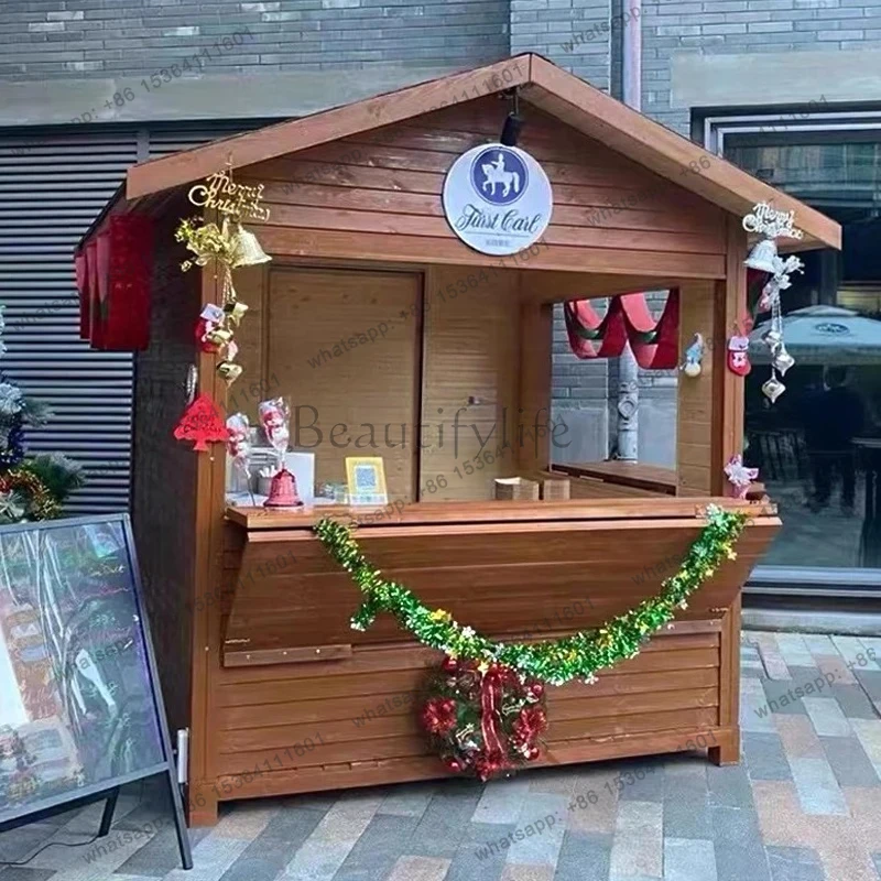 Mobile Sales Booth Custom Anti-Corrosion Wood Small Cabin Outdoor Villa Homestay Wooden House